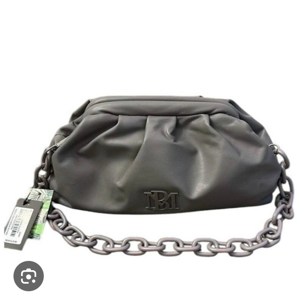 Badgley Mischka Gray Snap Clutch